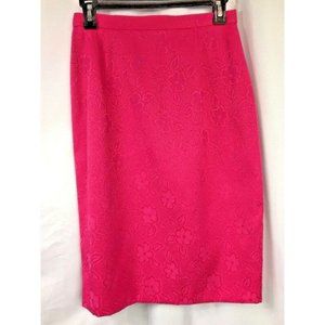 Bergamo By EBI Woman's Floral Skirt Straight Lined Back Zip Pink Size 4